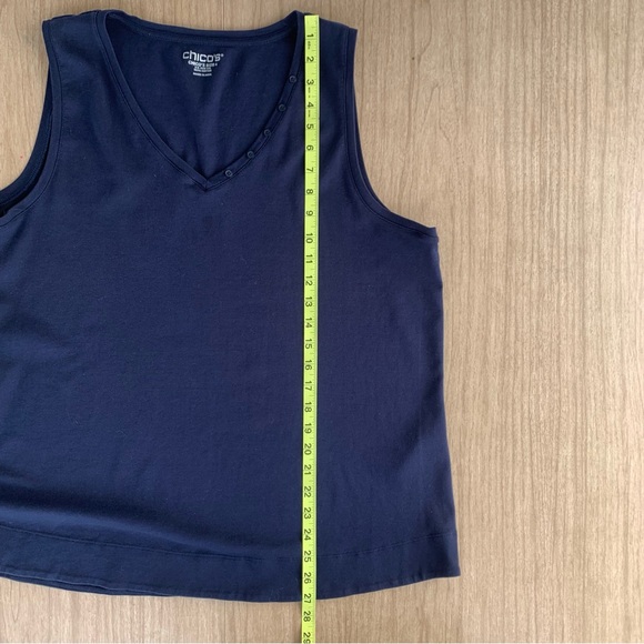 Chico's Sleeveless V-neck Tank Top Navy Blue Chicos Size 4 Women's XXL Size 20 - Picture 6 of 14
